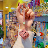 Fashionable Cute New Style Dice Shaped Car Keys And Handbag Keychains Circle Pendant Czech Crystal Star Pattern Accessory