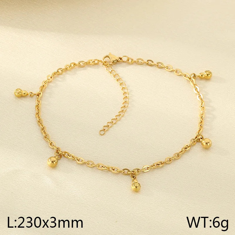 Wholesale Jewelry IG Style Vintage Style Star Moon Cherry 304 Stainless Steel 18K Gold Plated Anklet