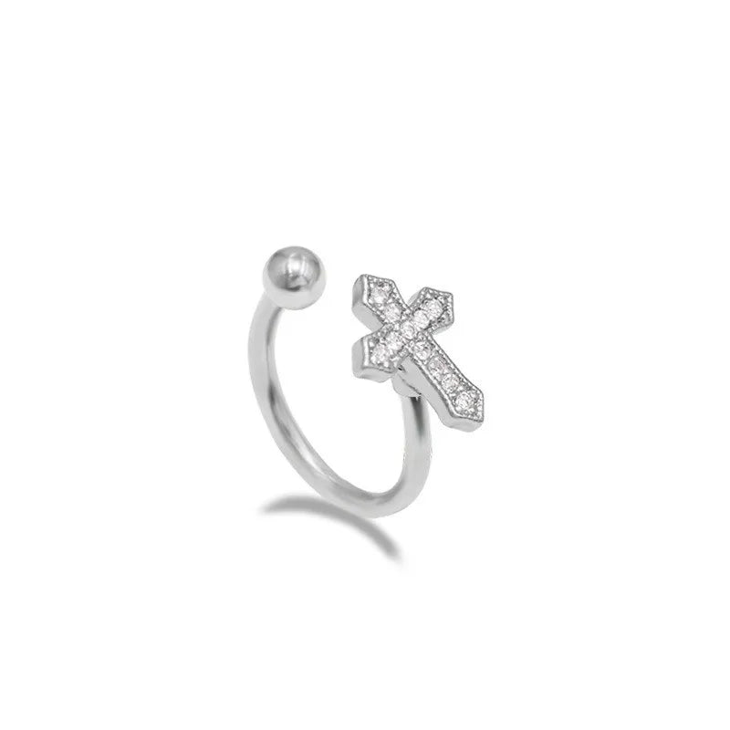 1 Piece Lip Rings Hip-Hop Animal Heart Shape Wings 316L Stainless Steel  Copper Epoxy Plating Inlay Rhinestones Zircon White Gold Plated Lip Rings Ear Cartilage Rings & Studs Nose Rings & Studs