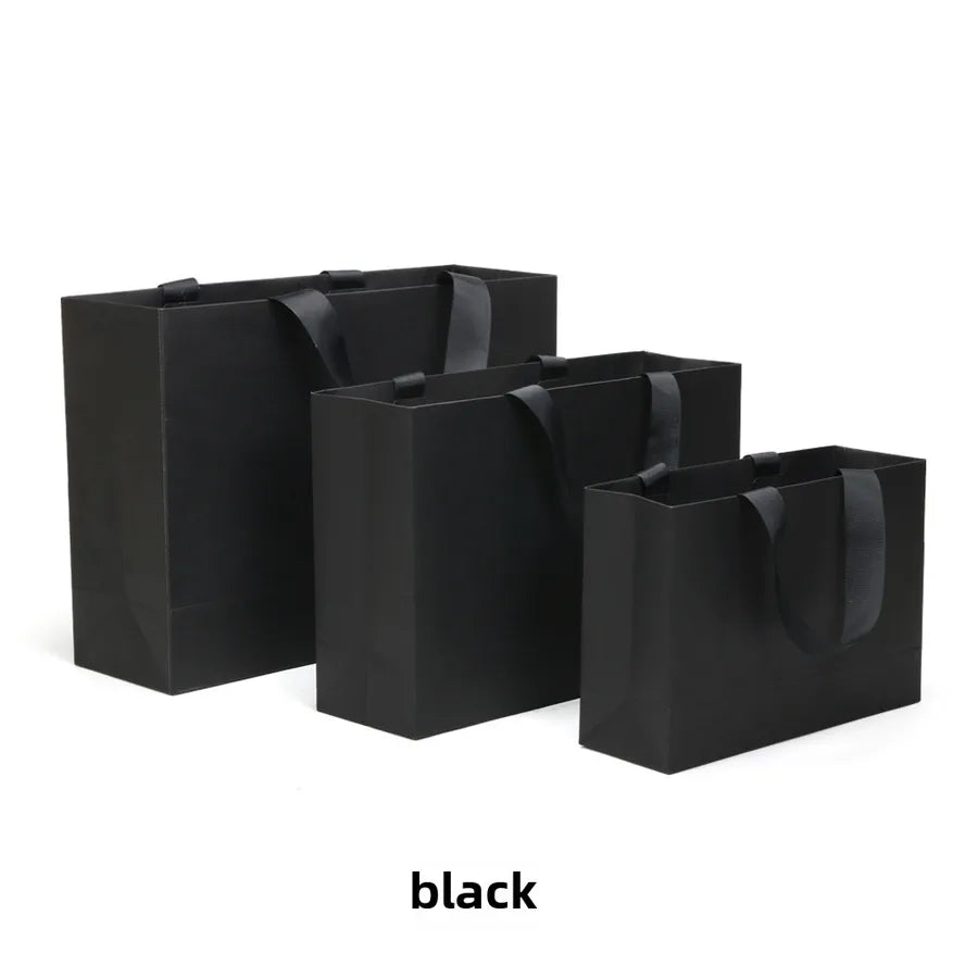 Gift Paper Bag Blank Clothing Handbag Kraft Paper Handbag Thread Rope Enterprise Advertising Bag Printing