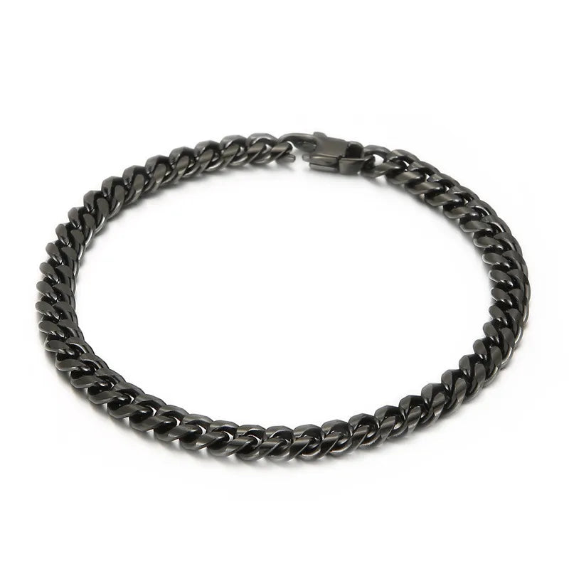 Simple Style Geometric Solid Color Titanium Steel 18K Gold Plated Men's Bracelets