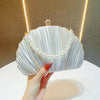 Silk Solid Color Beading Shell Evening Bags