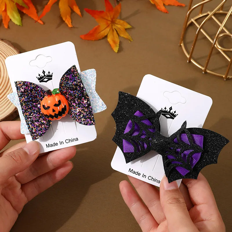 Women's Hip-Hop Funny Halloween Pattern Bow Knot Alloy Hair Clip