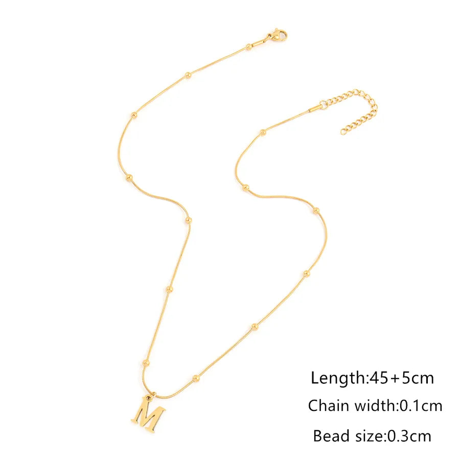 Wholesale Jewelry Elegant Simple Style Classic Style Letter 201 Stainless Steel 304 Stainless Steel Snake Chain Clip Olive Chain Pendant Necklace