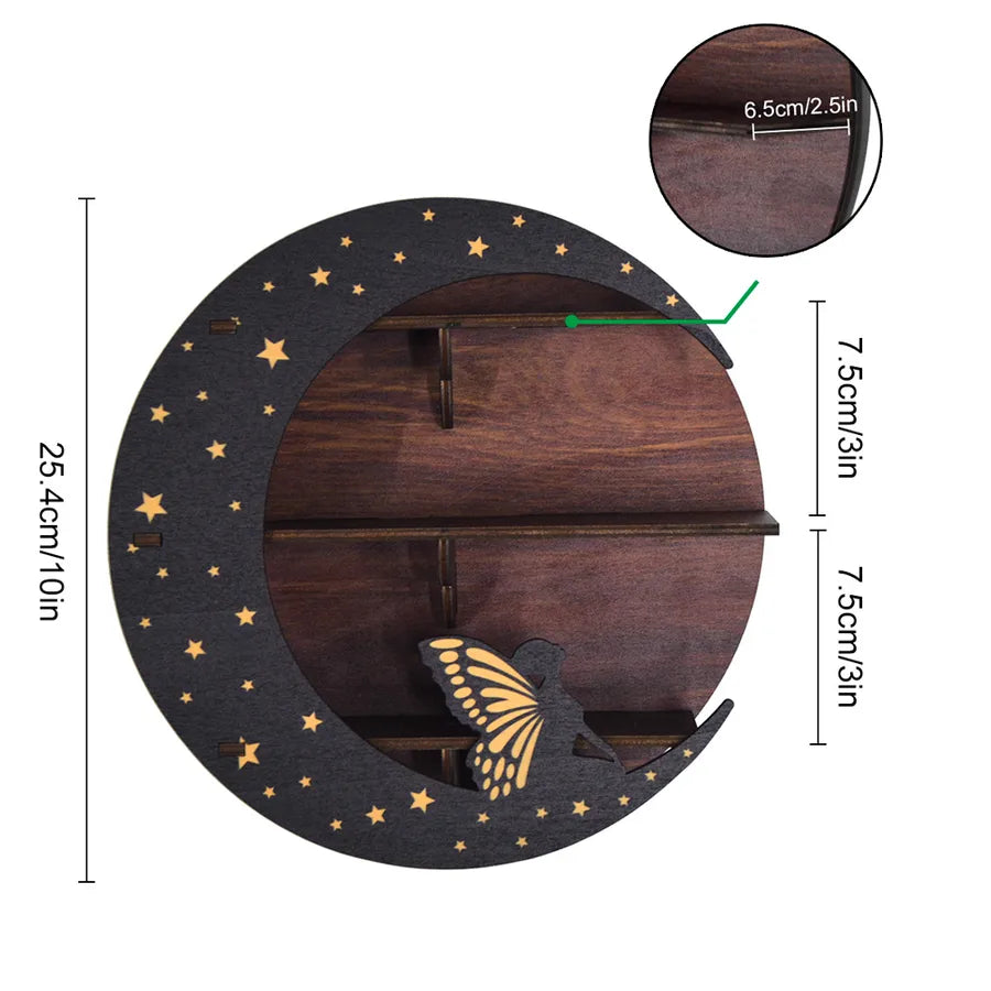 retro moon basswood storage rack 1 piece