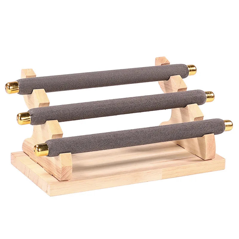 Multi-Layer Solid Wood Ring Stand Jewelry Display Tray Ring Storage Rack Ring Plate Ring Stick Luxury Feeling Jewelry Showcase