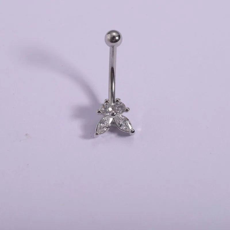 1 Piece Ear Cartilage Rings & Studs Casual Hip-Hop Punk Heart Shape Butterfly 316L Stainless Steel  Polishing Plating Zircon 18K Gold Plated Eyebrow Studs Ear Cartilage Rings & Studs Belly Rings