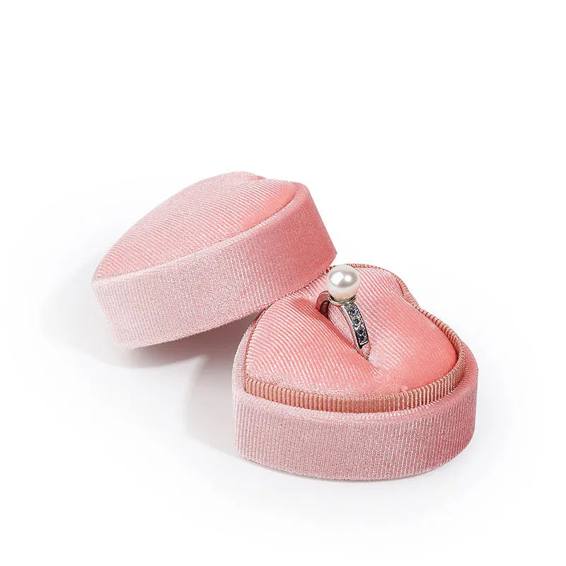 Simple Style Classic Style Heart Shape Flannel Valentine'S Day Jewelry Boxes
