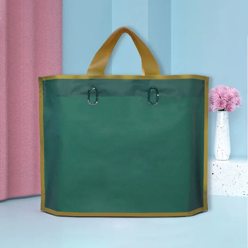 Spot clothing store bag gold edge matte plastic handbag gift bag high-end shoes and clothing store shopping bag hand bag
