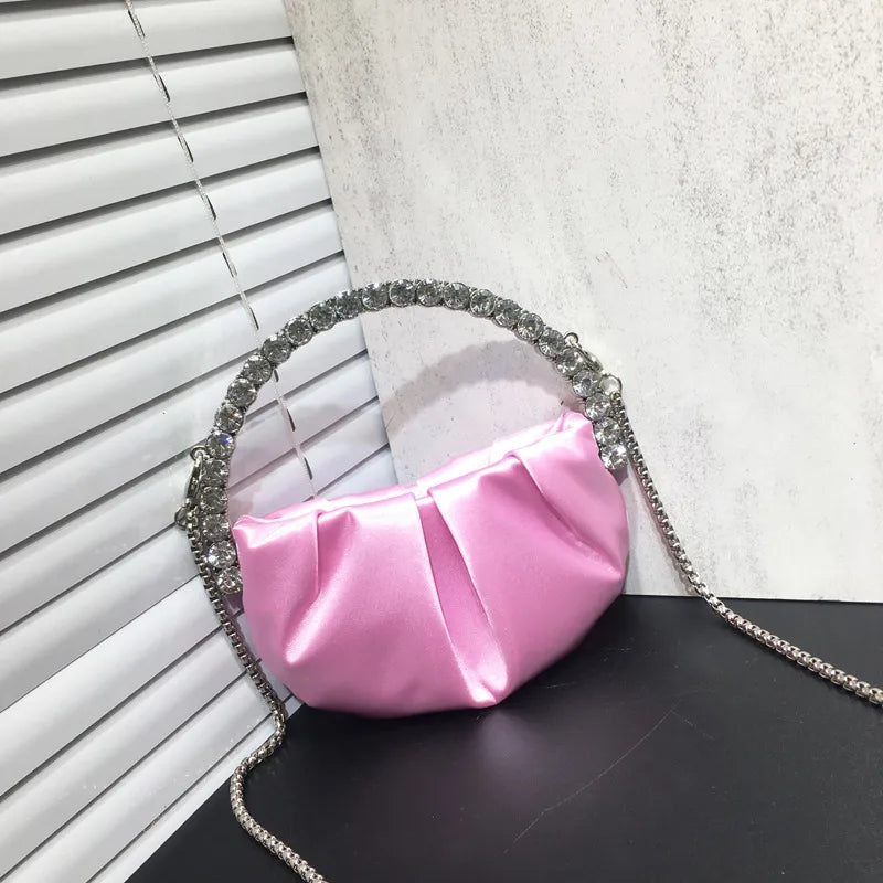 nylon solid color dumpling shape evening bags