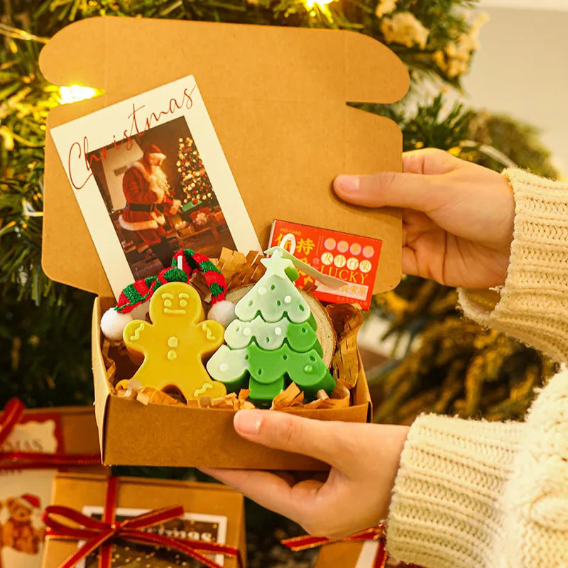 Cartoon Christmas Gift Box Creative Birthday Present Beautiful Resin Candle Souvenir Ideal For Christmas Small Gifts