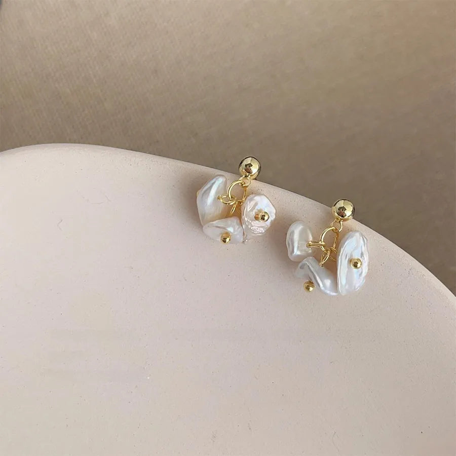 Collection! Freshwater Pearl hand-made design sense temperament simple light luxury earrings factory earrings Yiwu earrings wholesale