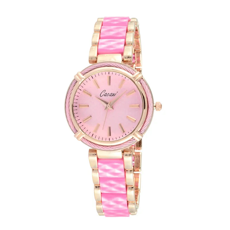 Simple Style Classic Style Solid Color Jewelry Buckle Quartz Watch