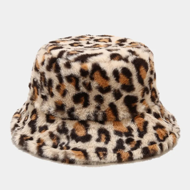 women's fashion leopard wide eaves bucket hat