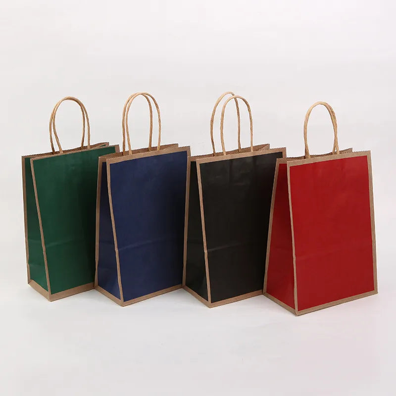 simple style solid color kraft paper daily gift bags 1 piece