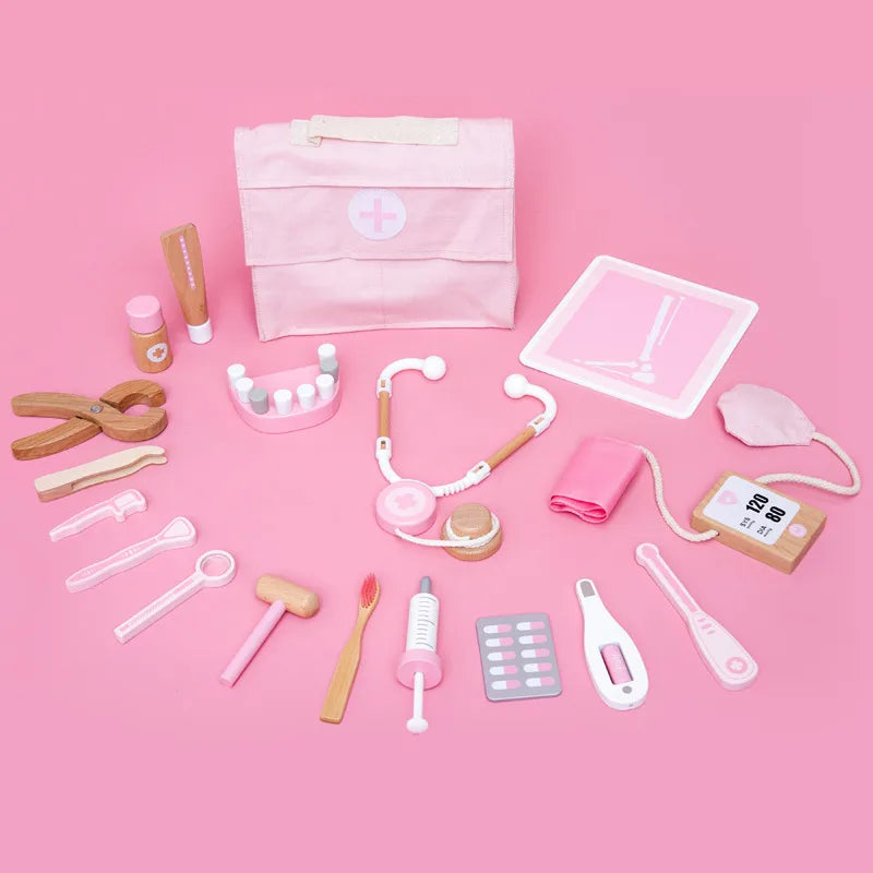 first-aid kit color block wood toys