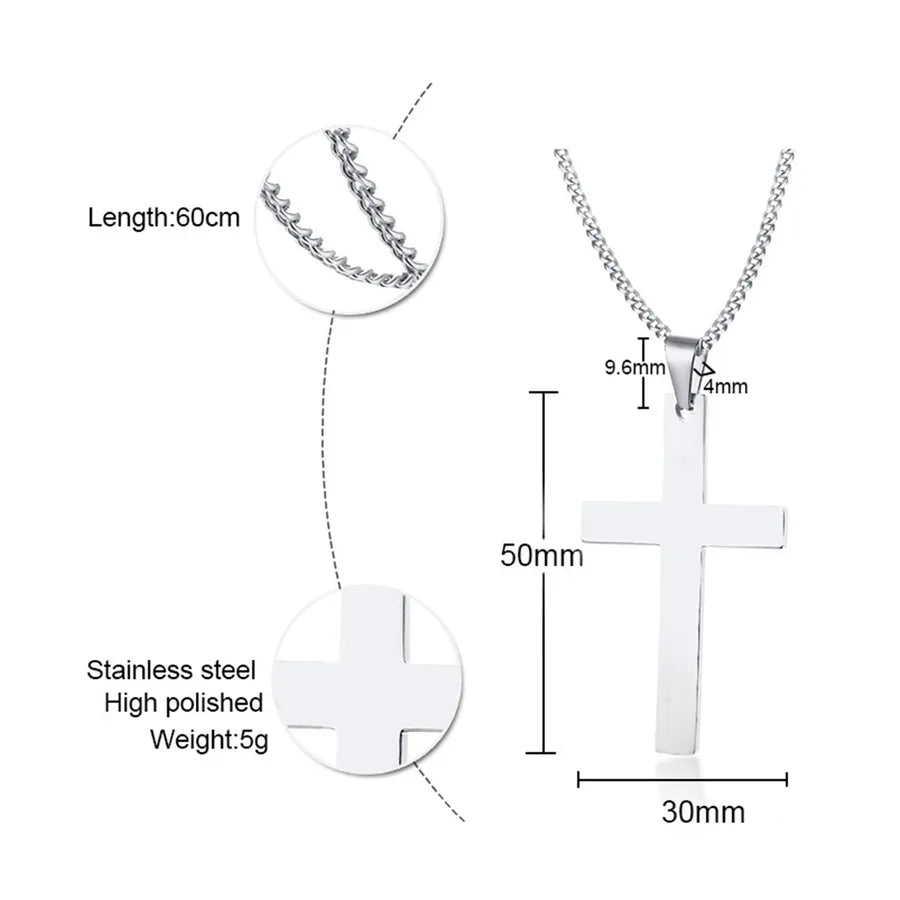 Wholesale Jewelry Religion Cross 304 Stainless Steel Pendant Necklace