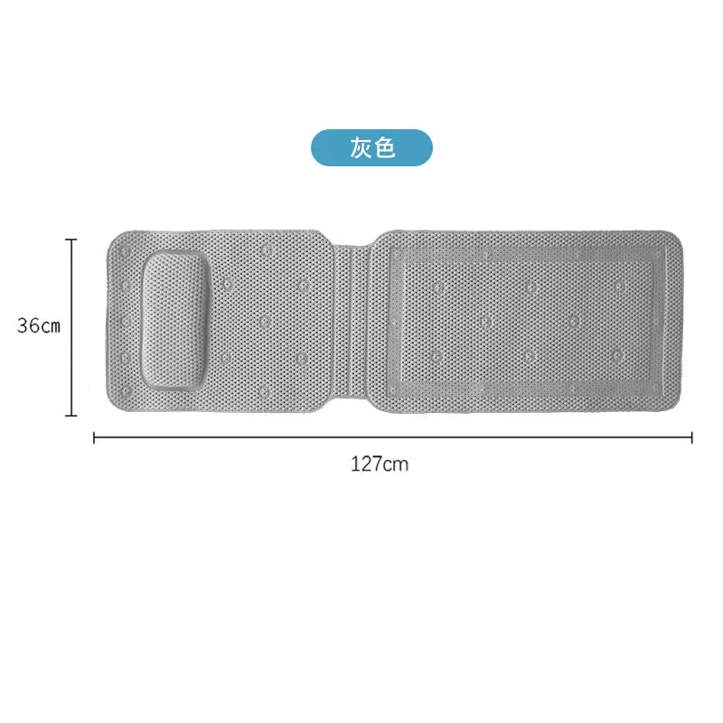 pvc foam long  cushion with pillow suction cup  cushion bath non-slip cushion pillow