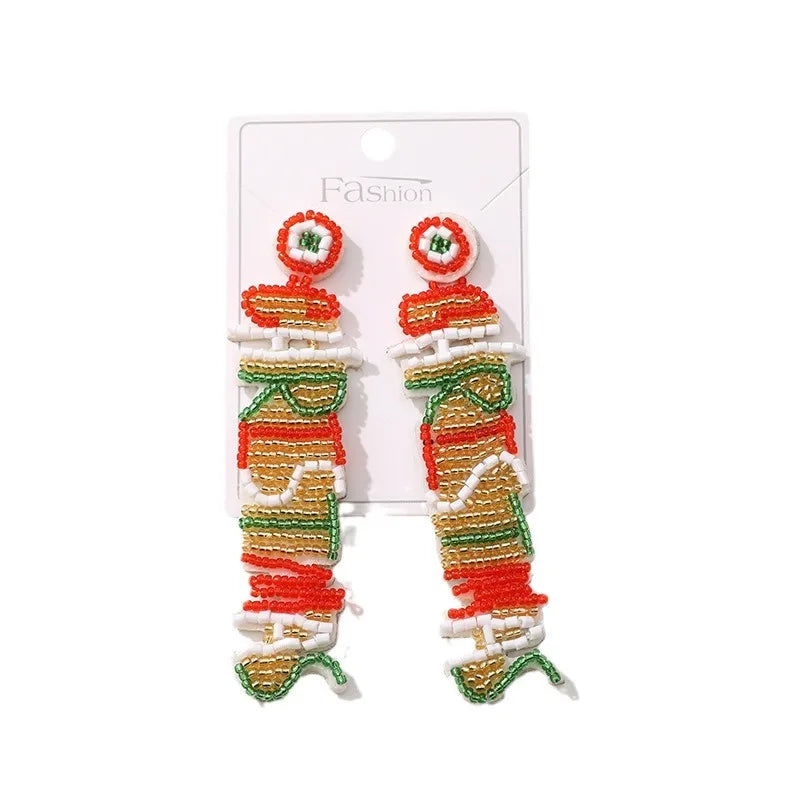 Handmade Christmas Tree Pumpkin Snowflake Earrings Women's Festive Atmosphere Sensation Ear Jewelry Holiday Flower Design