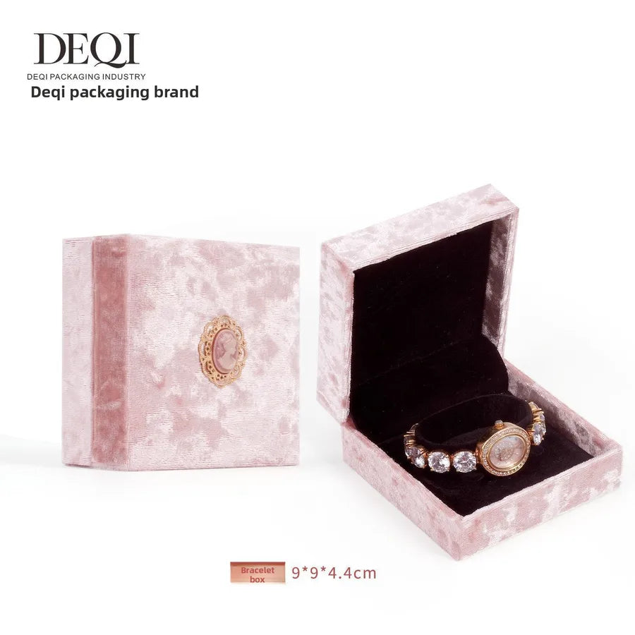 1 Piece Flannel Elegant Simple Style Daily Date Solid Color Jewelry Boxes