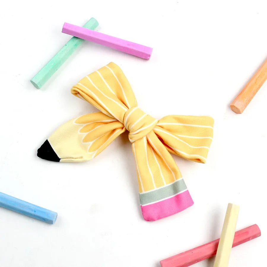 New Back-To-School Season Pencil Bow Hairpin Back-To-School Season Children's Hair Accessories Pencil Cotton Hair Accessories