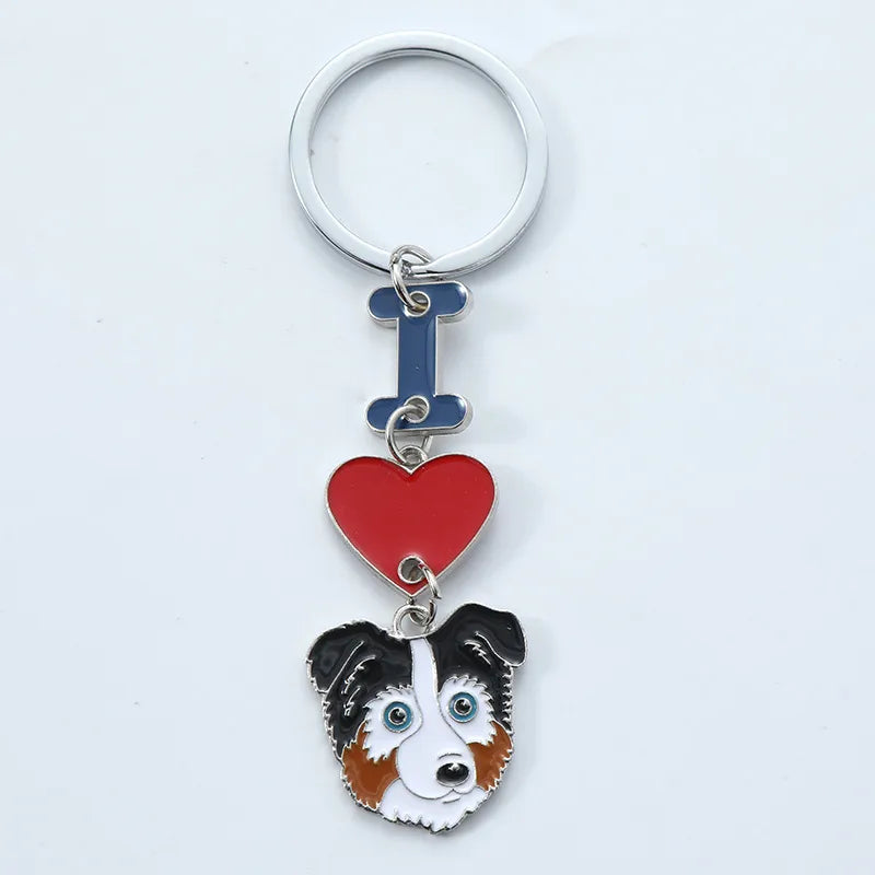 1 Piece Cute Letter Dog Heart Shape Zinc alloy Unisex Slip-on Keychain