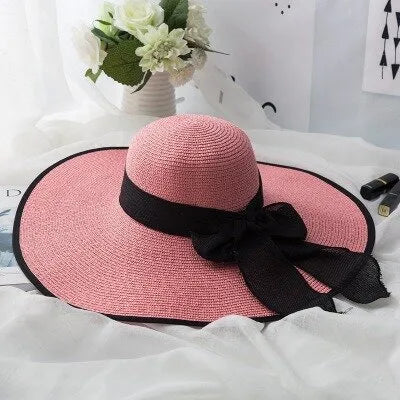 Women's Vacation Modern Style Bow Knot Big Eaves Straw Hat