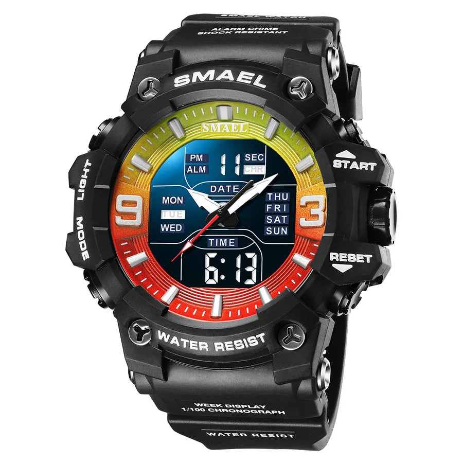 simple style solid color buckle electronic men's watches