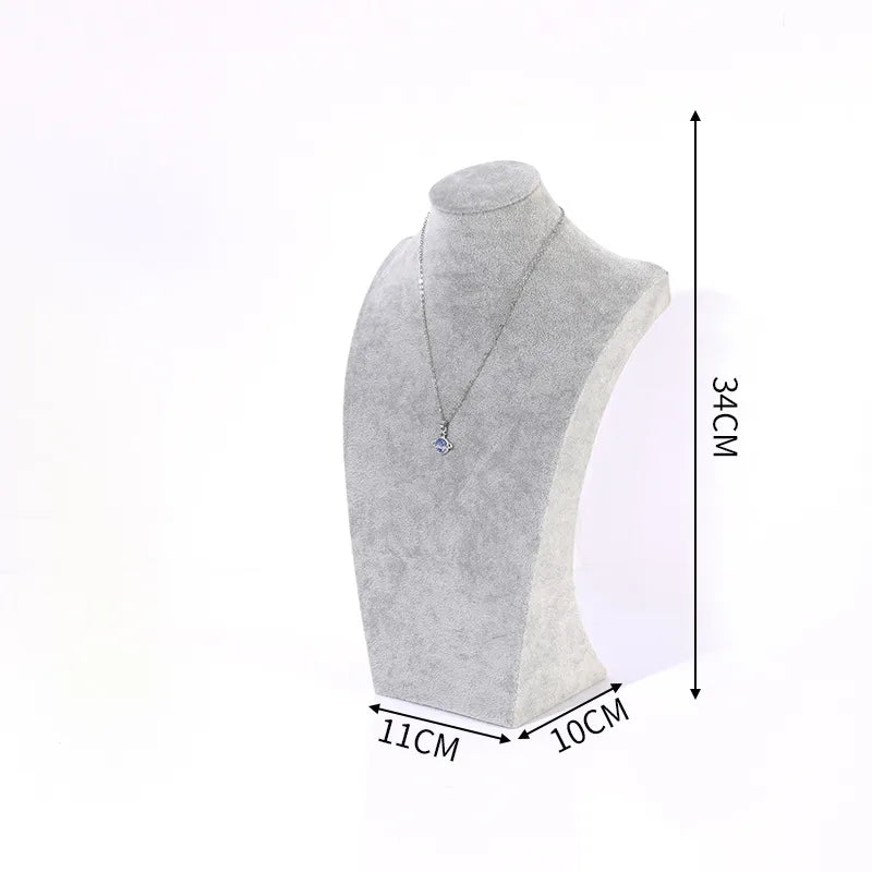 Velvet Necklace Display Stand Counter Top Jewelry Model Holder H-Shape Composite Paperboard And Velvet High-End Feel Stitching