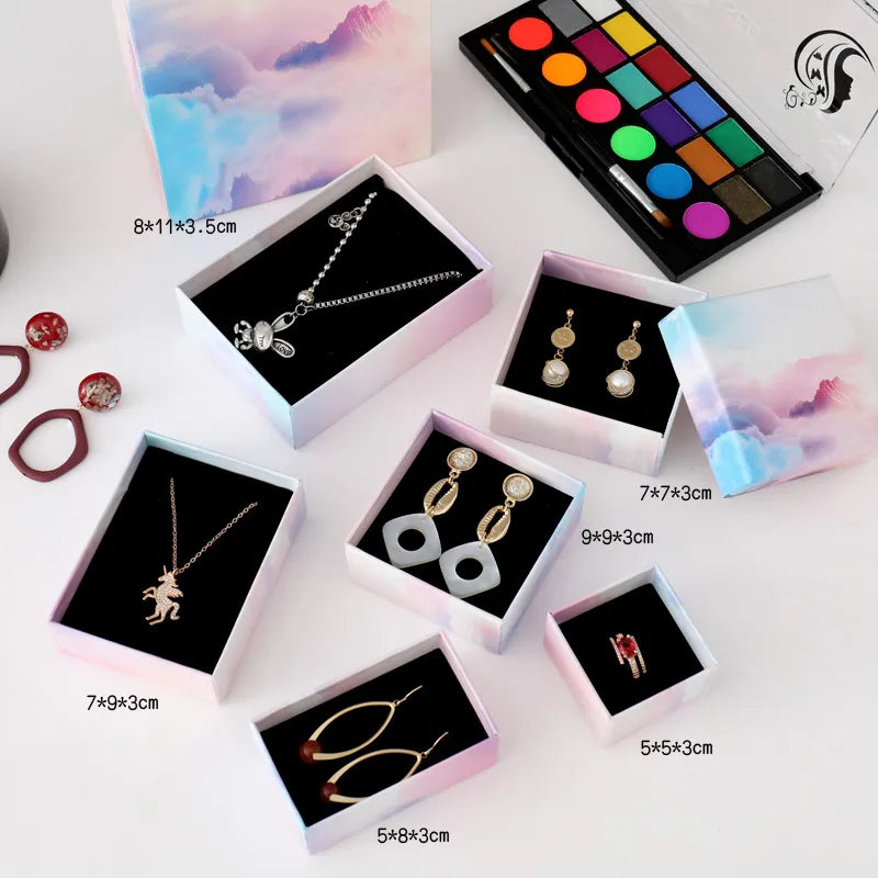 1 piece fashion solid color paper jewelry boxes