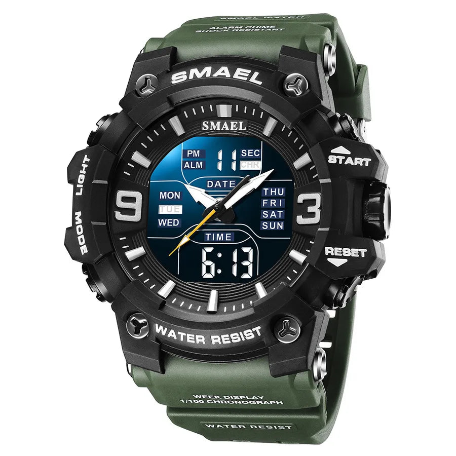 simple style solid color buckle electronic men's watches