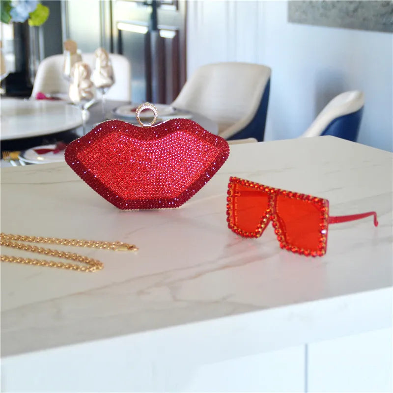 Women's Medium Rhinestone satin Solid Color Elegant Streetwear Square Lock clasp Evening Bag