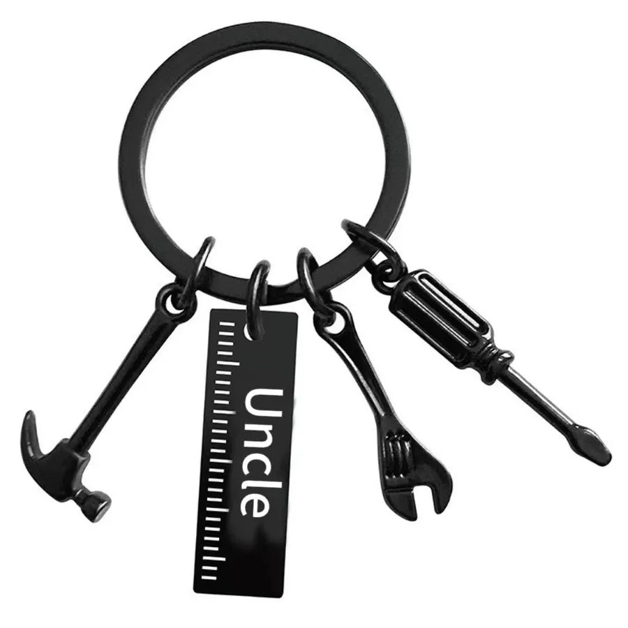 father's day gift letter grandpa papa dad caliper tool stainless steel key ring