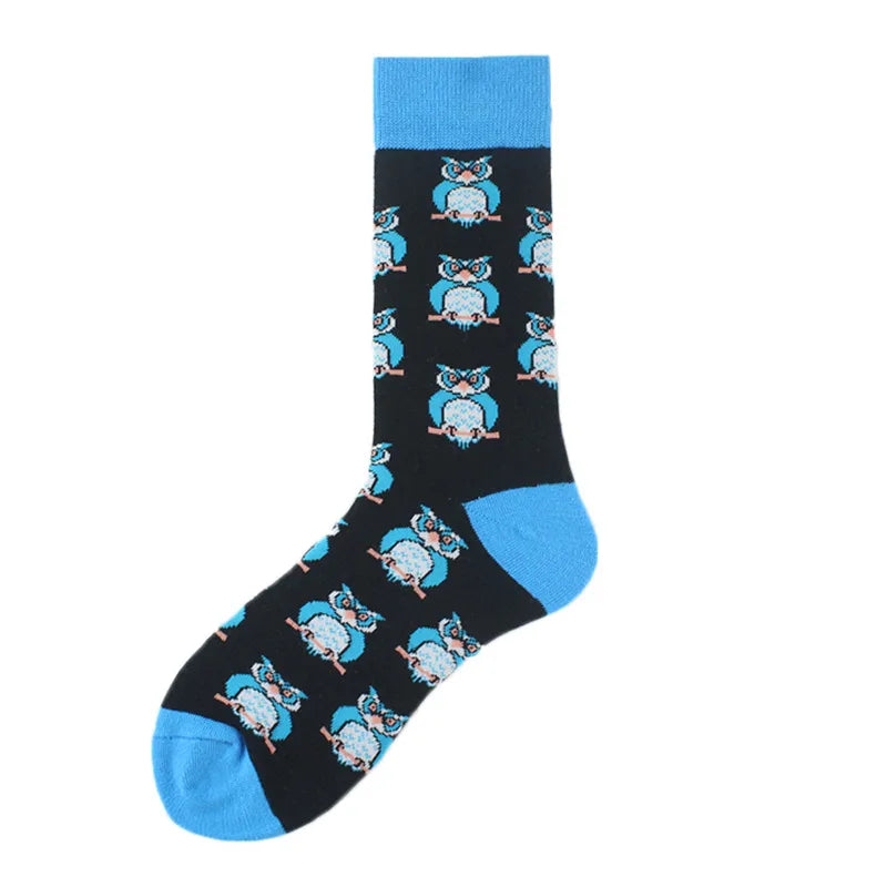 men's casual geometric cotton crew socks a pair