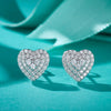 Moissanite 925 Sterling Silver Ear Studs Heart Shape Ear Studs