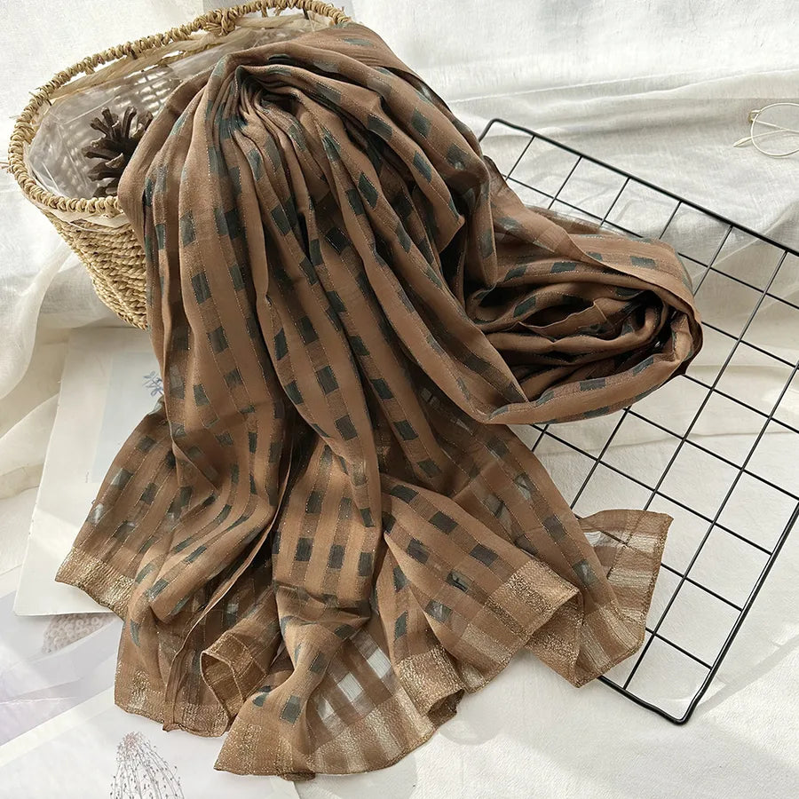 Women's Chinoiserie Ethnic Style Stripe Artificial Cotton  Silk Nylon Silk Scarf