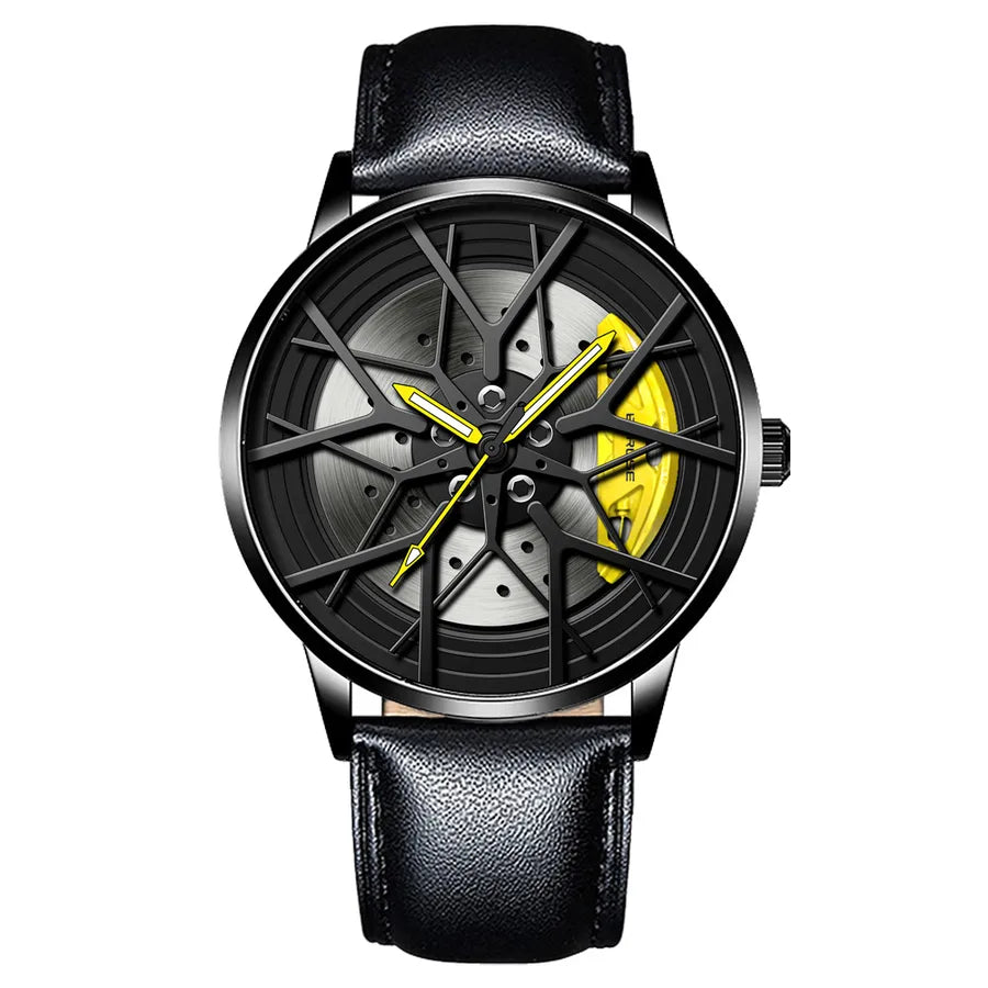 retro geometric single folding buckle quartz men's watches