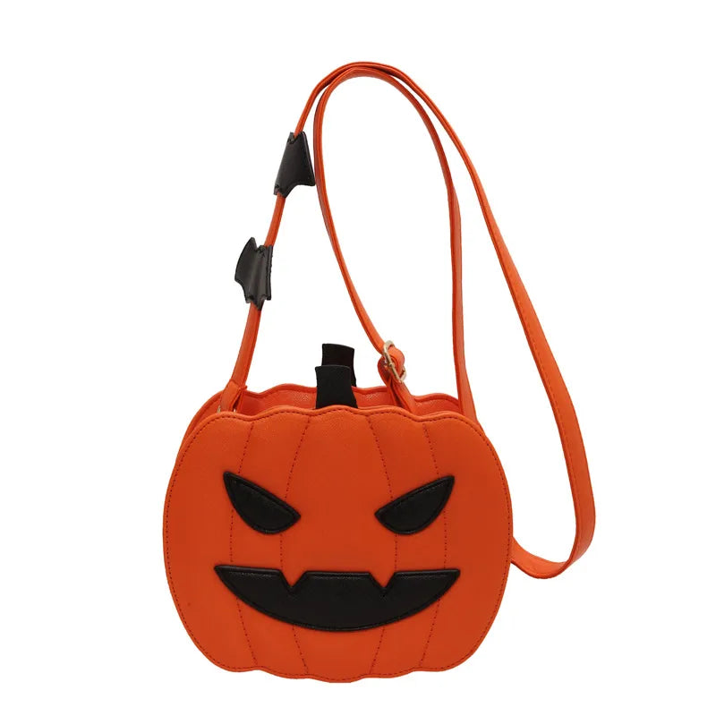 Halloween Funny Pumpkin Bag  New Fashion Color Contrast Personalized Creative Trendy One-Shoulder Women's Bag Cartoon Crossbody Bag