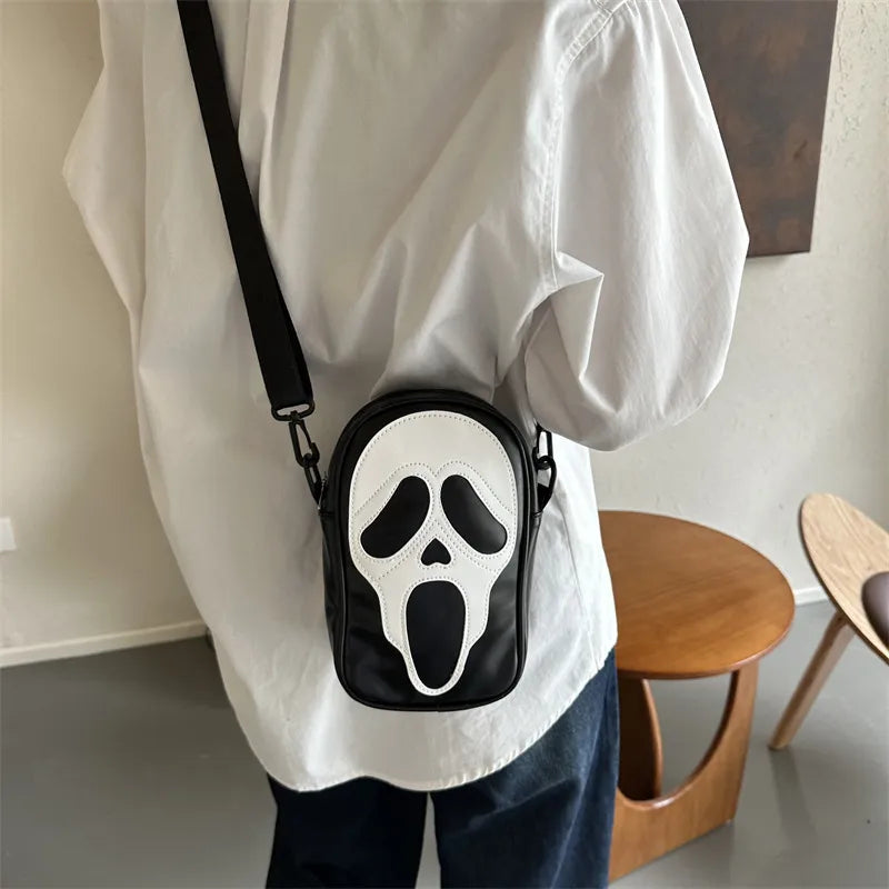 New Halloween Skeleton Bag Eccentric Personality Ghost Shoulder Bag Women Messenger Bag Christmas Phone Small Square Bag