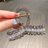 Elegant Vintage Heavy Work Crystal Full Drill Hair Clip Medium Shark Clamp Secure Updo Hair Accessories Trendy Sweet Headwear