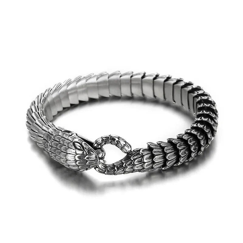 Retro Snake 304 Stainless Steel 18K Gold Plated Men'S Bracelets