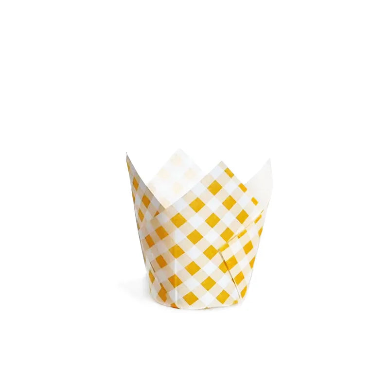 Simple Style Plaid Paper Anti-oil paper cake cups