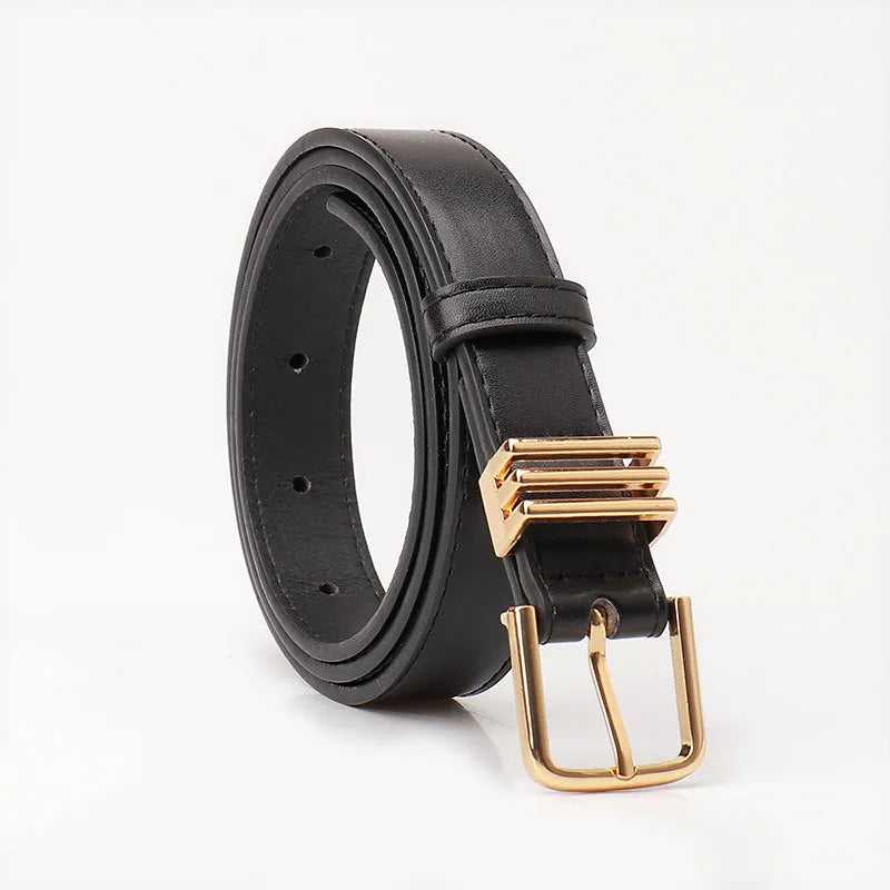 Basic Simple Style Solid Color Imitation Leather Alloy Unisex Leather Belts