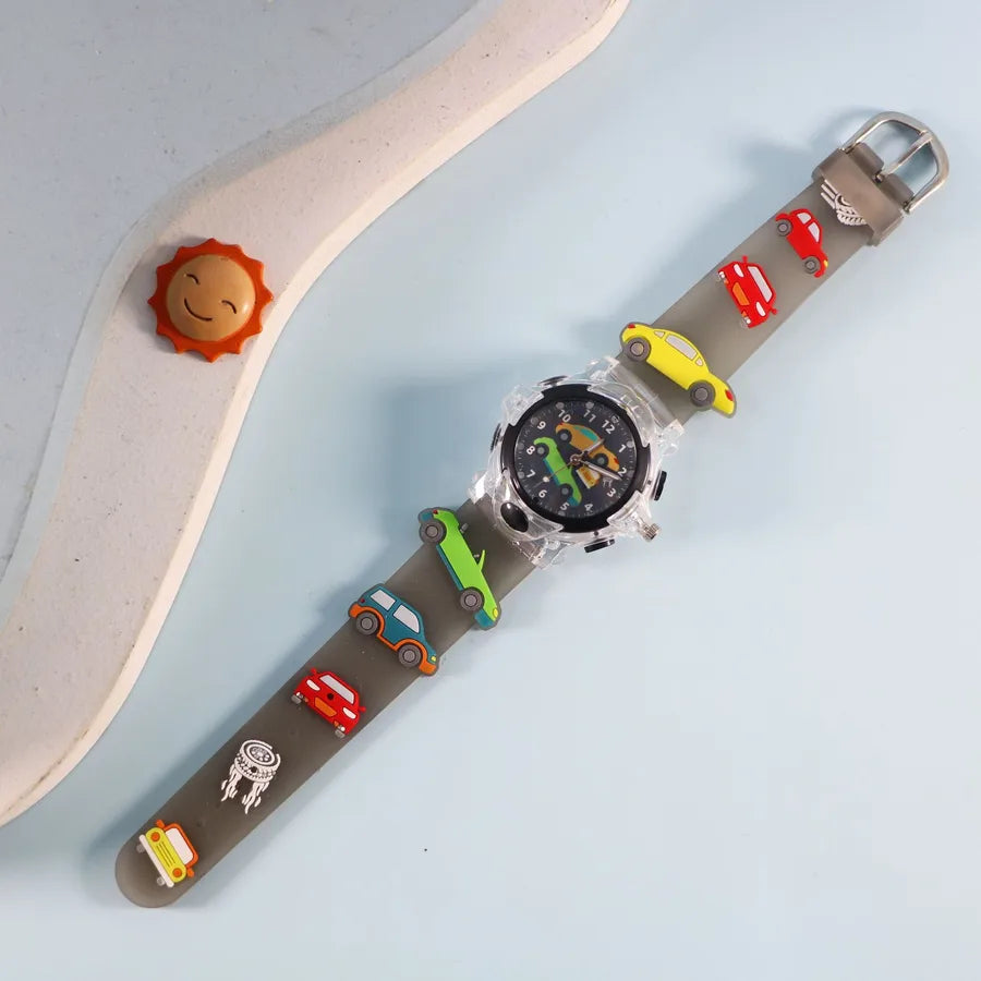 Children's Watch Creative Cartoon Quartz Color Shell Luminous Series Watch Primary School Boys and Girls 3D Viscose Watch