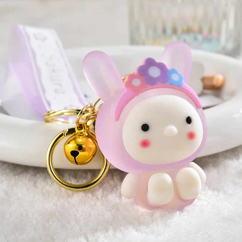 cute rabbit arylic women's bag pendant keychain