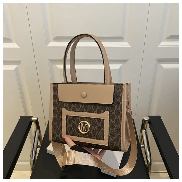 Fashion Printing  Fashionable New Large Capacity Texture Gilding Letters Women's Tote Messenger Shoulder Handbag