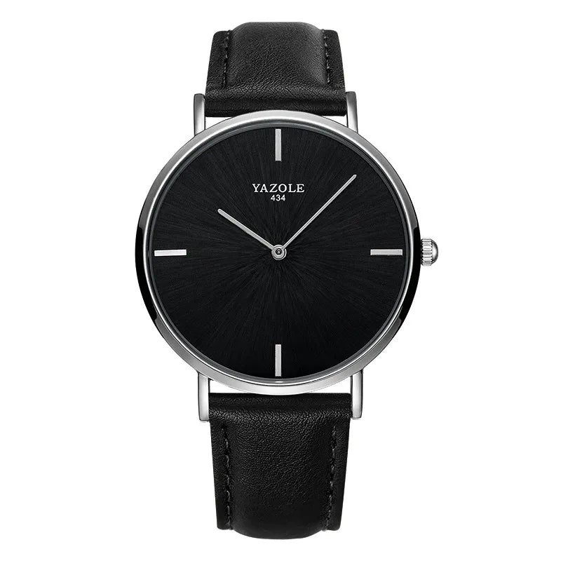 Simple Style Solid Color Buckle Quartz Men's Watches