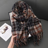 Women's Basic Plaid Polyester Scarf