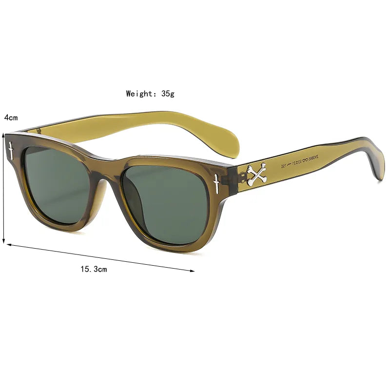 Casual Hawaiian Letter Pc Resin Square Full Frame Women's Sunglasses