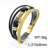 Punk Streetwear Geometric Titanium Steel 18K Gold Plated Men's Bangle